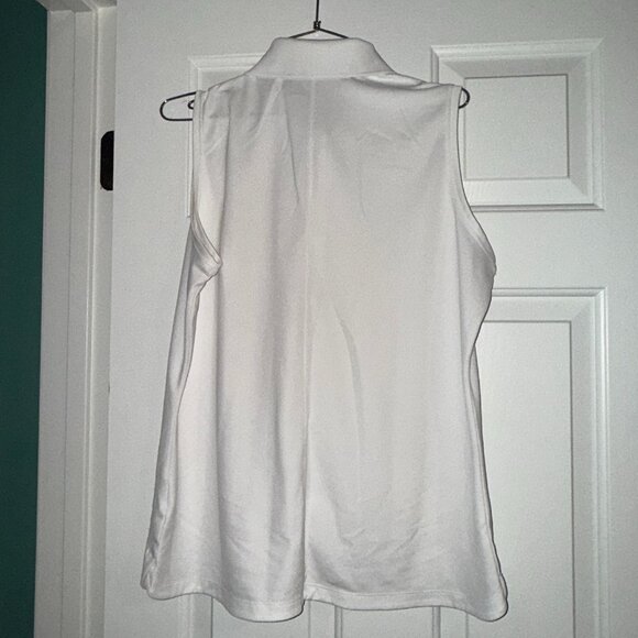 TWO Nike Women's Tour Performance Dri-Fit Sleeveless Golf Shirts, Black & White - Picture 4 of 9